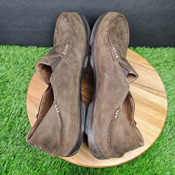 Olukai Moloa Brown Leather Drop Heel Slip On Comfort Loafers Mens Size 13 main image 8